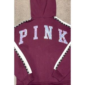 NWOT VS PINK Mermaid Bling Fur Lined Hood Full Zip Hoodie